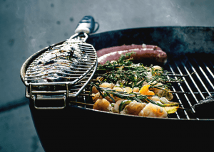 Bryansburn Inn barbeque with herbs and skewers